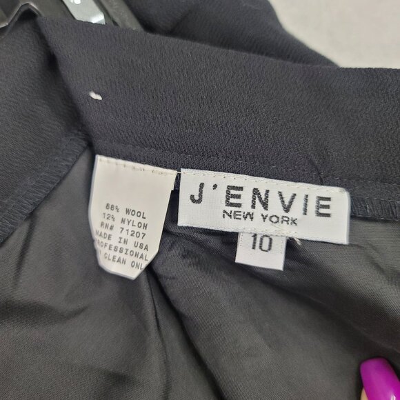 Jenvie Black Wool Blend A-Line Skirt 10 Classic Vintage Design Flared USA - Picture 6 of 8